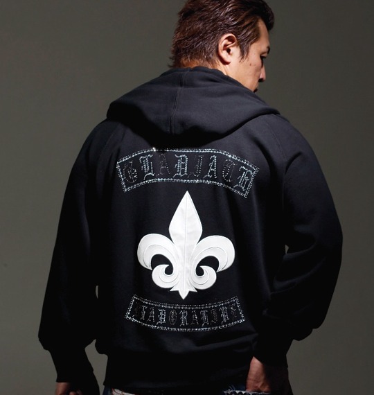 GLADIATE フルジップパーカートレーナー ブラック