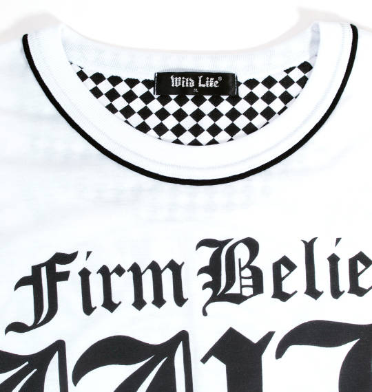 WILD LIFE フェイククルーネックTシャツ ホワイト