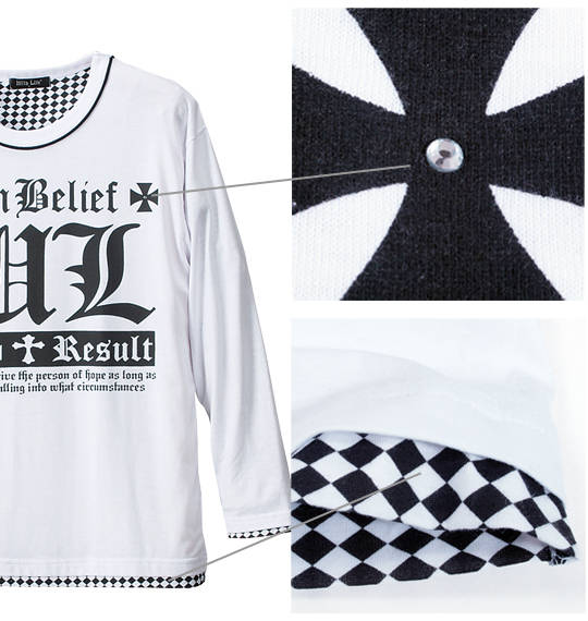 WILD LIFE フェイククルーネックTシャツ ホワイト