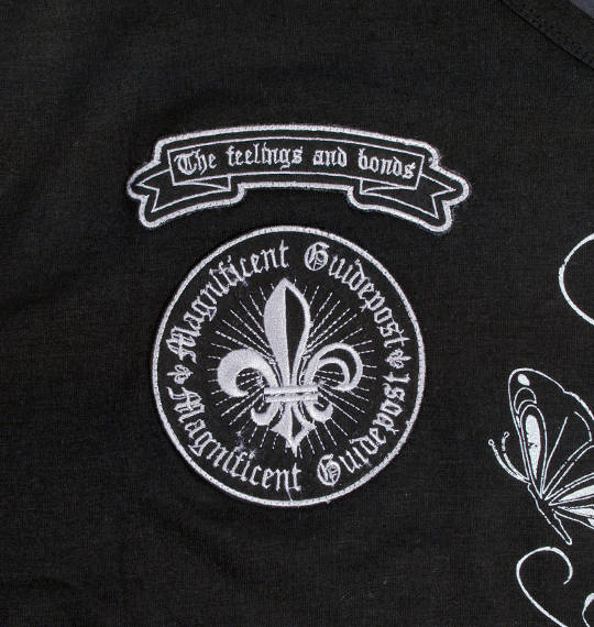 WILD LIFE フェイクVネックTシャツ ブラック