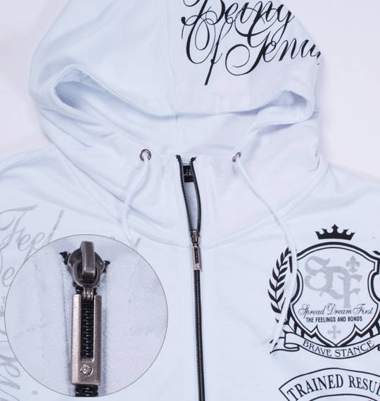 WILD LIFE ジップパーカー+VT半袖 ホワイト×ブラック