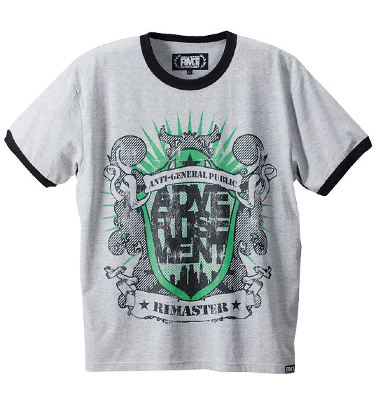 RIMASTER カーディガン+Tシャツ(半袖) ブラック×モクグレー