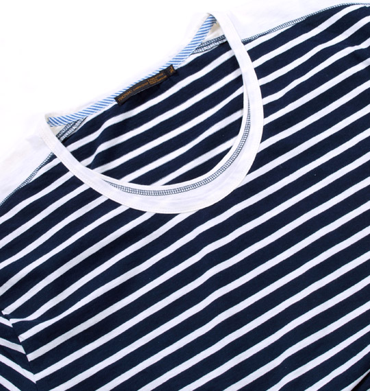 Pincponc フェイクボーダーTシャツ(長袖) ネイビー