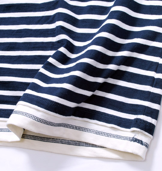 Pincponc フェイクボーダーTシャツ(長袖) ネイビー