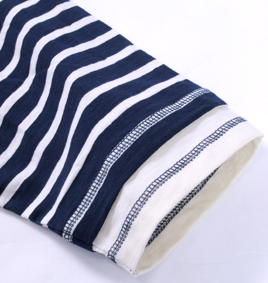 Pincponc フェイクボーダーTシャツ(長袖) ネイビー