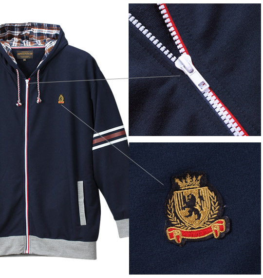 Pincponc フルジップパーカー ネイビー