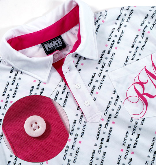 RIMASTER 総柄プリントポロシャツ(半袖) ホワイト