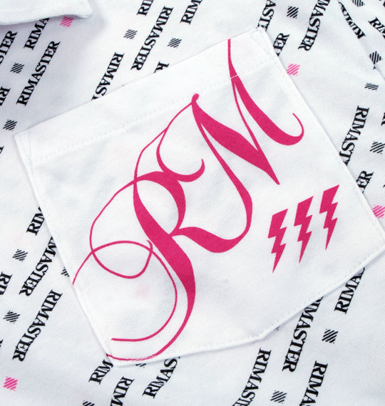 RIMASTER 総柄プリントポロシャツ(半袖) ホワイト