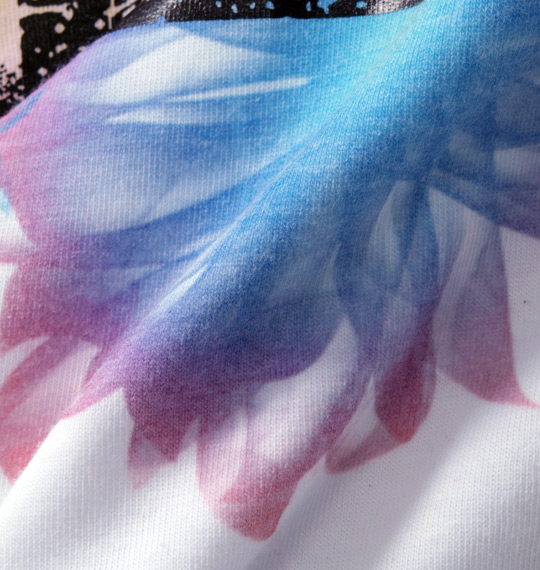 RIMASTER 箔&昇華転写プリント半袖Tシャツ ホワイト×ネイビー