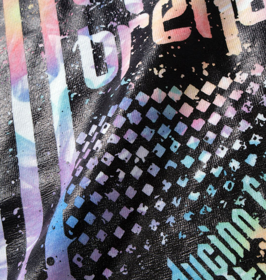 RIMASTER 箔&昇華転写プリント半袖Tシャツ ホワイト×ネイビー