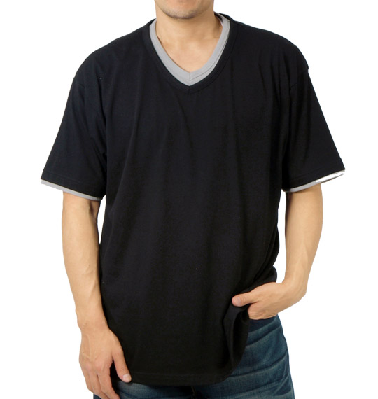 COLLINS ジップパーカー+VTシャツ半袖 グレー×ブラック