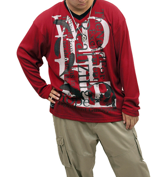 WILD LIFE フェイクVTシャツ ワイン