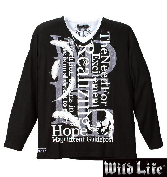 WILD LIFE フェイクVTシャツ ブラック