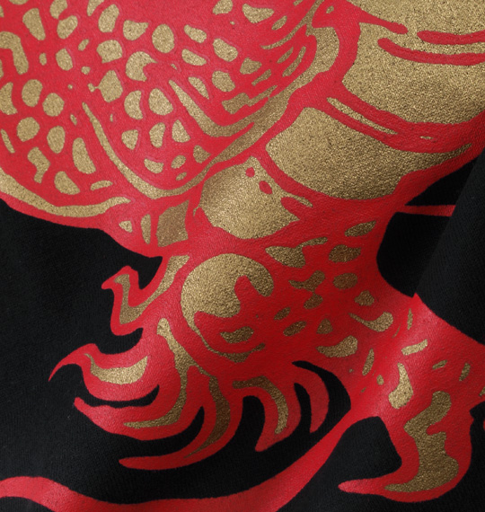 雷IKAZUCHI フェイクTシャツ ブラック×モクグレー