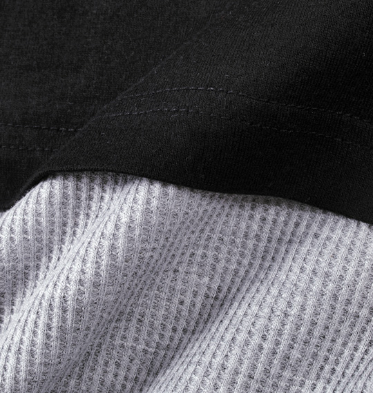 雷IKAZUCHI フェイクTシャツ ブラック×モクグレー