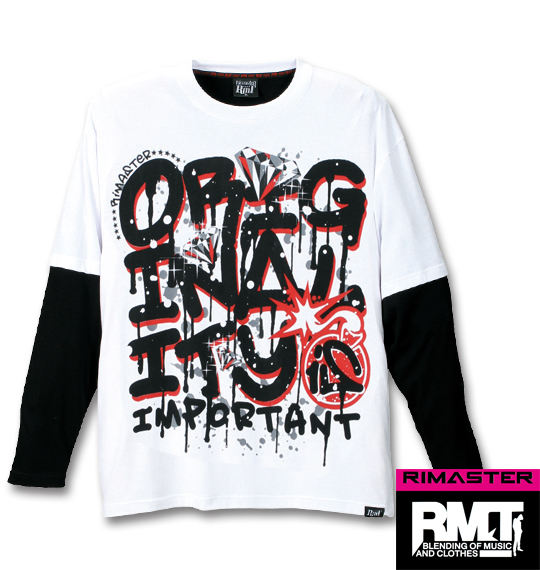 RIMASTER フェイクTシャツ ホワイト×ブラック