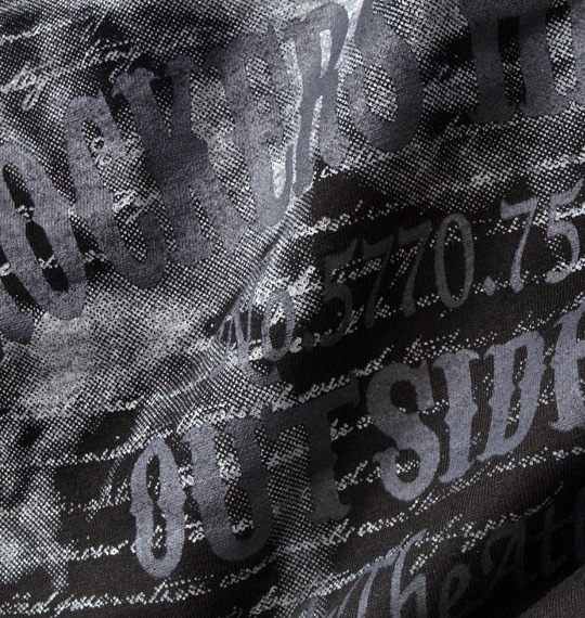 in the attic WファスナーヘンリーTシャツ ブラック×杢チャコール