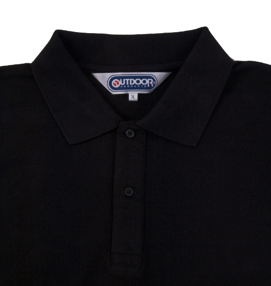 OUTDOOR PRODUCTS 鹿の子長袖ポロシャツ ブラック