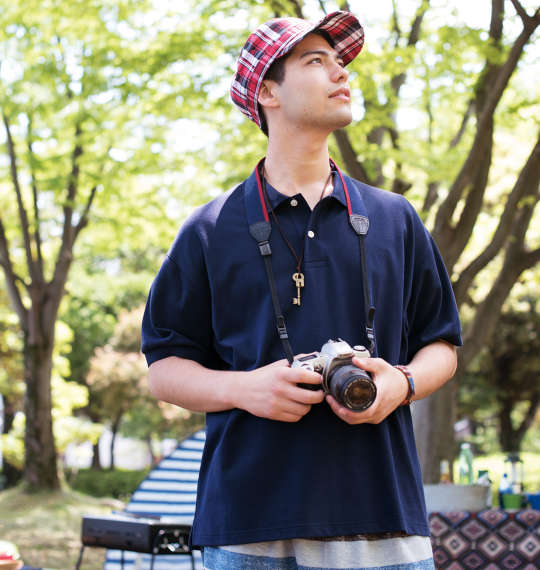 OUTDOOR PRODUCTS 半袖ポロシャツ ネイビー