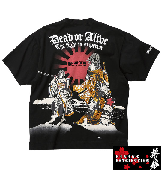 絡繰魂抜刀娘 決闘Tシャツ(半袖) ブラック
