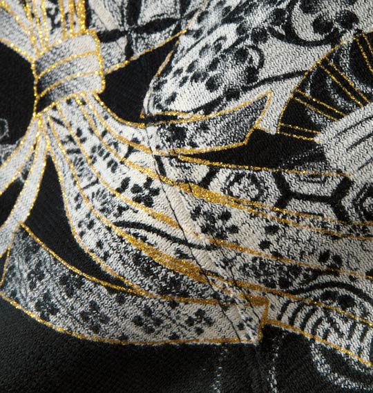 絡繰魂 鯉刺繍ポロシャツ(半袖) ブラック