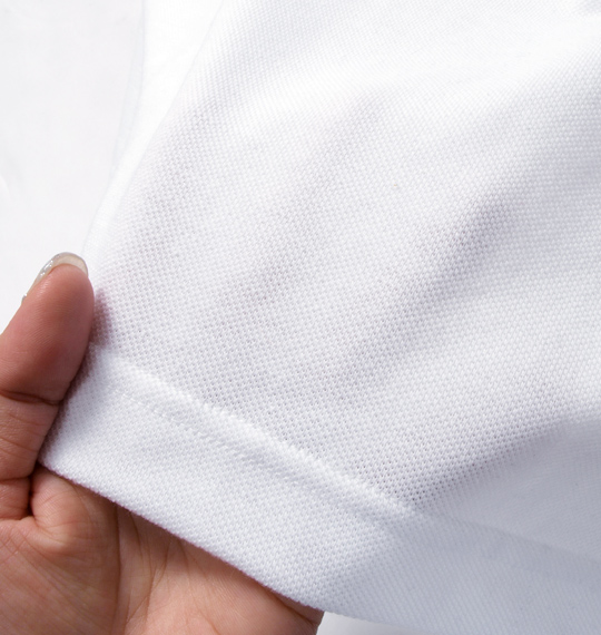 Pincponc ワッペン付2枚衿ポロシャツ(半袖) ホワイト