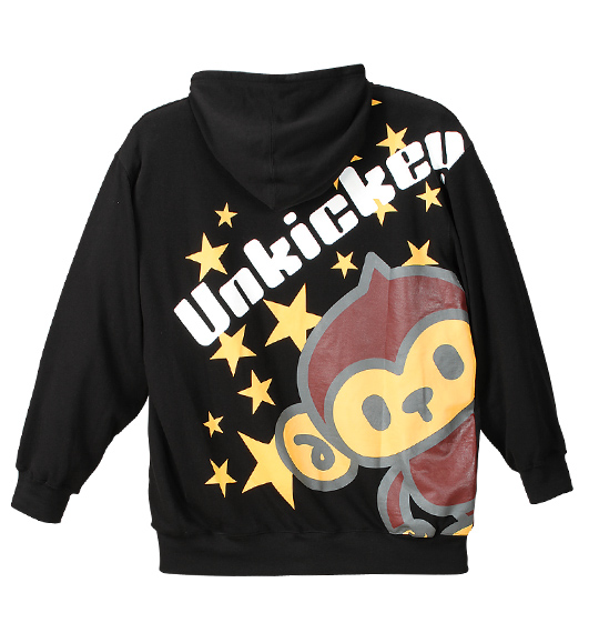 豊天 裏毛フルジップパーカー ブラック