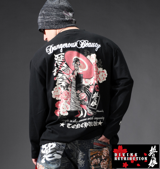 絡繰魂抜刀娘 穂乃花Tシャツ(長袖) ブラック