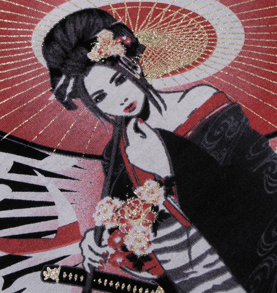 絡繰魂抜刀娘 穂乃花Tシャツ(長袖) ブラック