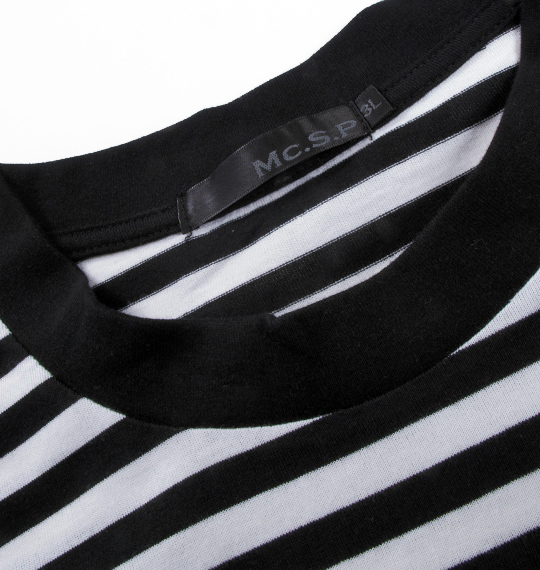 Mc.S.P ボーダー長袖Tシャツ ホワイト×ブラック