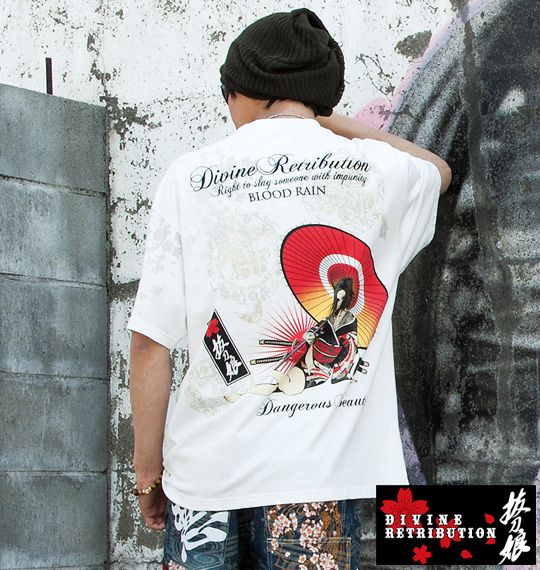 絡繰魂抜刀娘 凛半袖Tシャツ オフホワイト