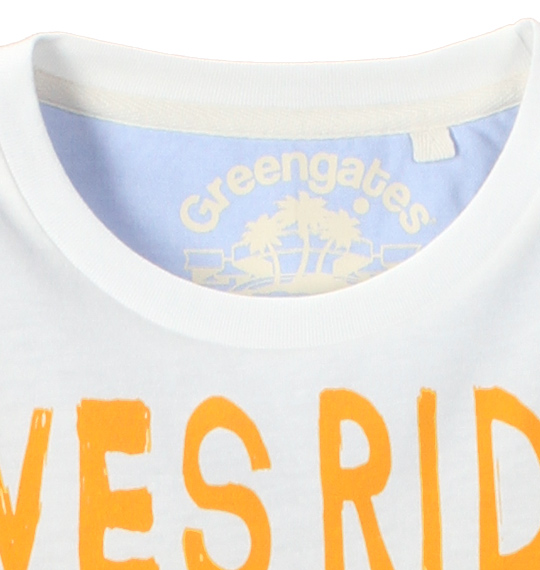 Greengates サーフプリント半袖Tシャツ オフホワイト