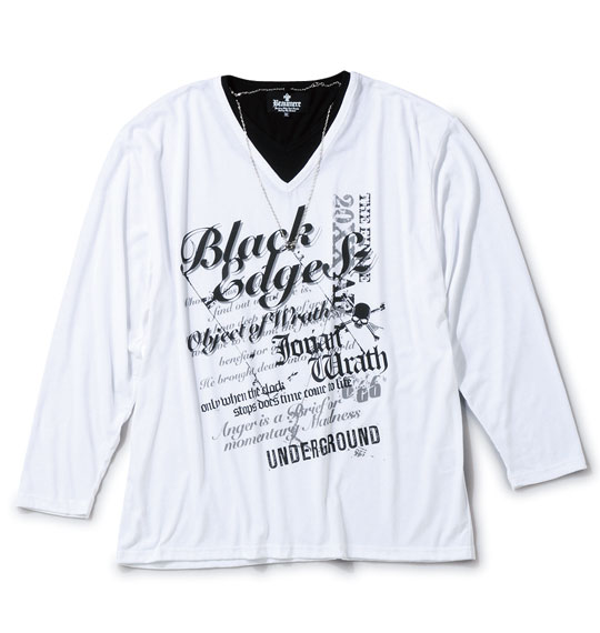 BEAUMERE ベロアパーカー+長袖VTシャツ ブラック×ホワイト