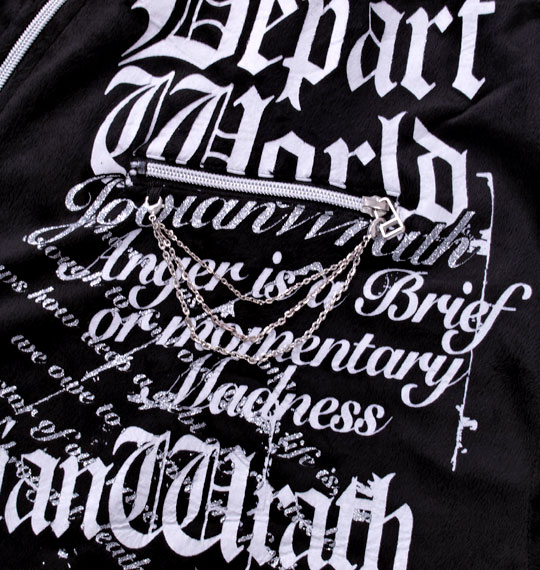 BEAUMERE ベロアパーカー+長袖VTシャツ ブラック×ホワイト