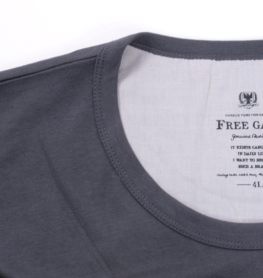 Free gate フォトプリント七分袖Tシャツ グレー
