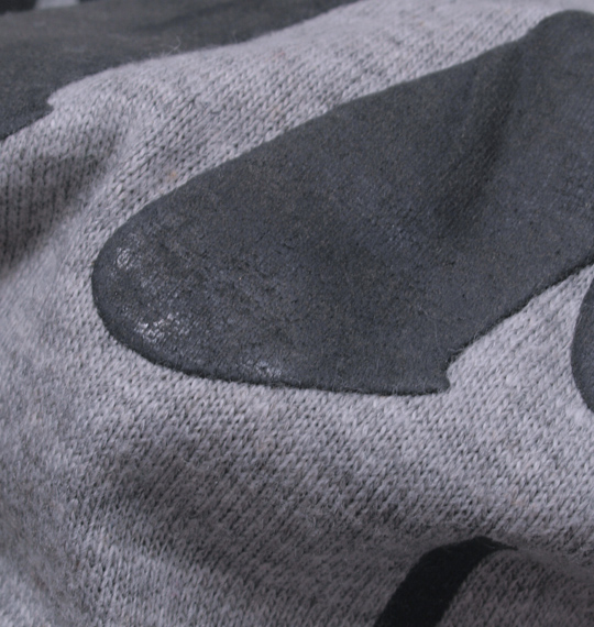 RIMASTER 発泡プリントフェイクTシャツ モクグレー×ブラック