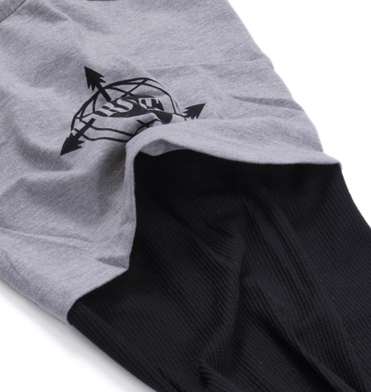 RIMASTER 発泡プリントフェイクTシャツ モクグレー×ブラック