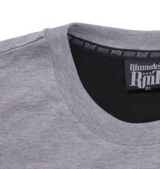 RIMASTER 発泡プリントフェイクTシャツ モクグレー×ブラック