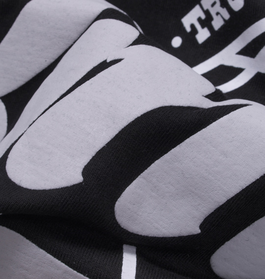 RIMASTER 発泡プリントフェイクTシャツ ブラック×モクグレー