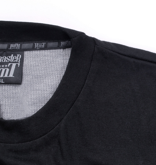 RIMASTER 発泡プリントフェイクTシャツ ブラック×モクグレー
