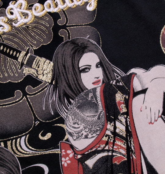 絡繰魂抜刀娘 長袖Tシャツ ブラック