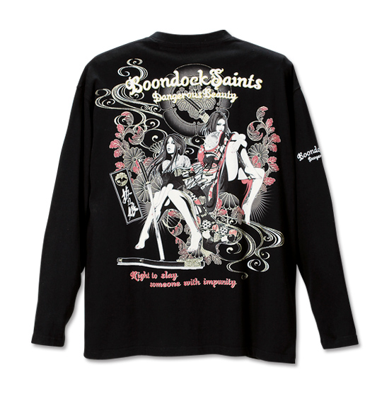 絡繰魂抜刀娘 長袖Tシャツ ブラック