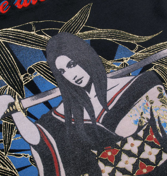 絡繰魂抜刀娘 長袖Tシャツ ブラック