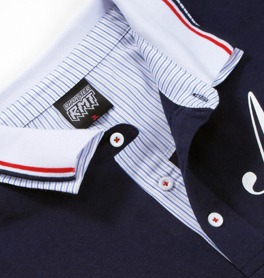 RIMASTER W衿半袖ポロシャツ ネイビー