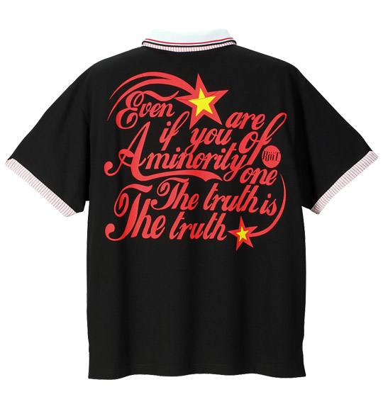 RIMASTER W衿半袖ポロシャツ ブラック