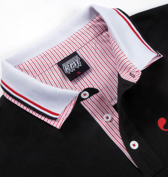 RIMASTER W衿半袖ポロシャツ ブラック