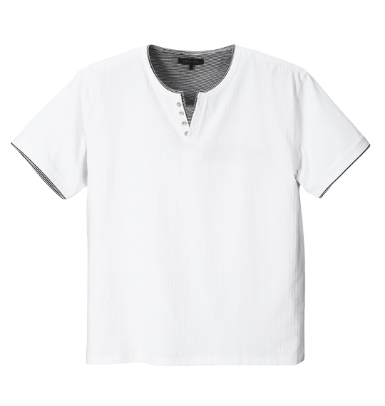 CIRCUMSTANCE フェイクレイヤード半袖Tシャツ ホワイト