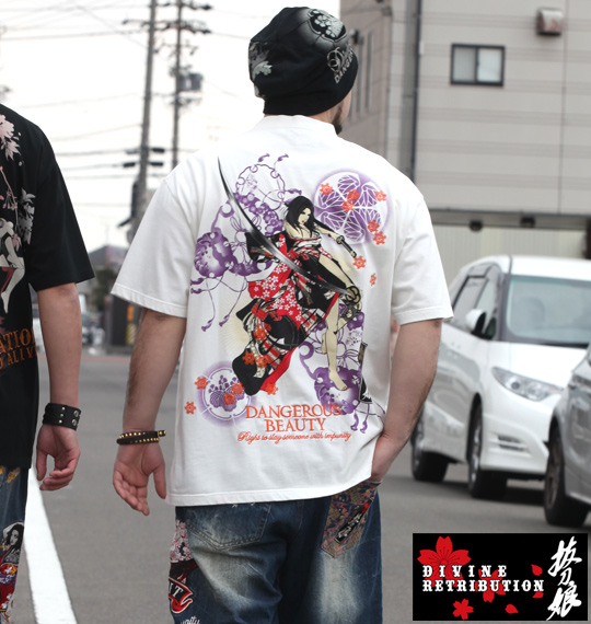 絡繰魂抜刀娘 Tシャツ半袖 ホワイト