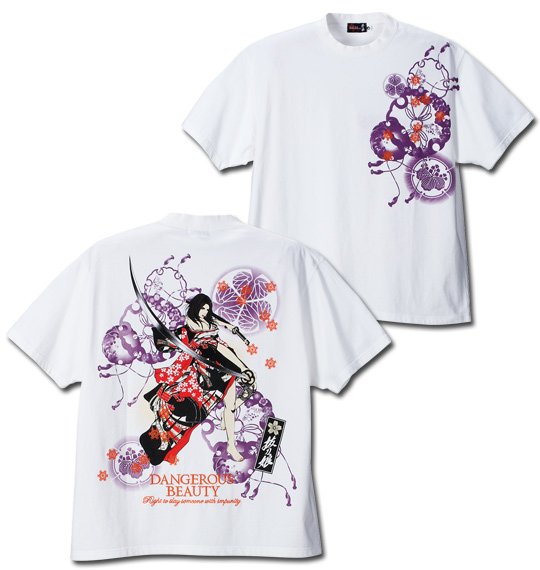 絡繰魂抜刀娘 Tシャツ半袖 ホワイト