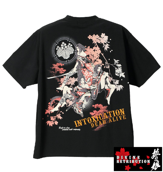 絡繰魂抜刀娘 Tシャツ半袖 ブラック